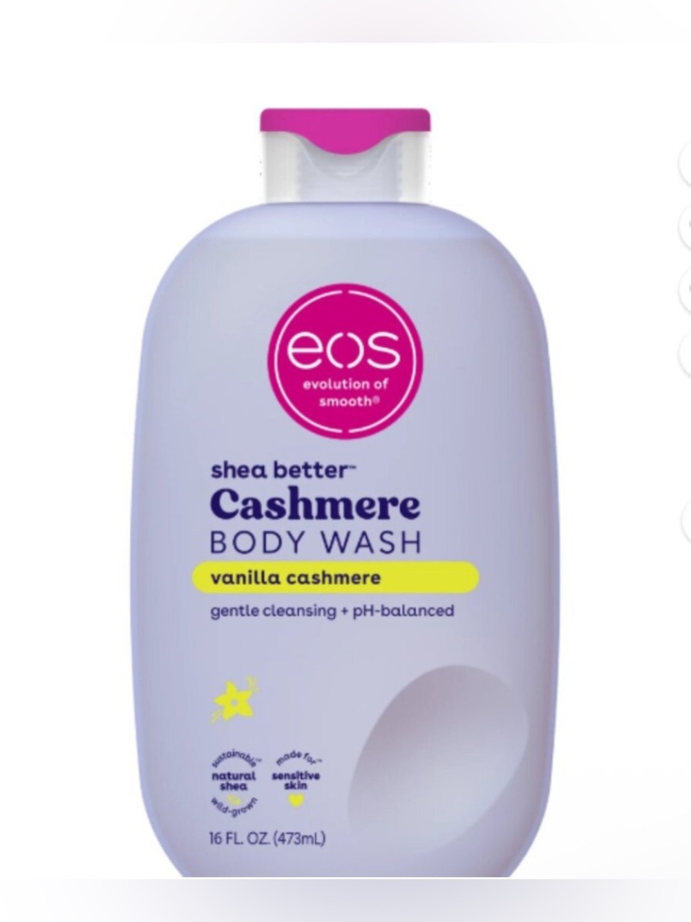 EOS SHEA BUTTER CASHMERE BODY WASH - VANILLA CASHMERE - NEW 16 oz